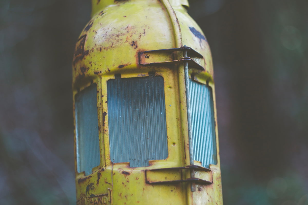 Yellow vintage portable lamp
